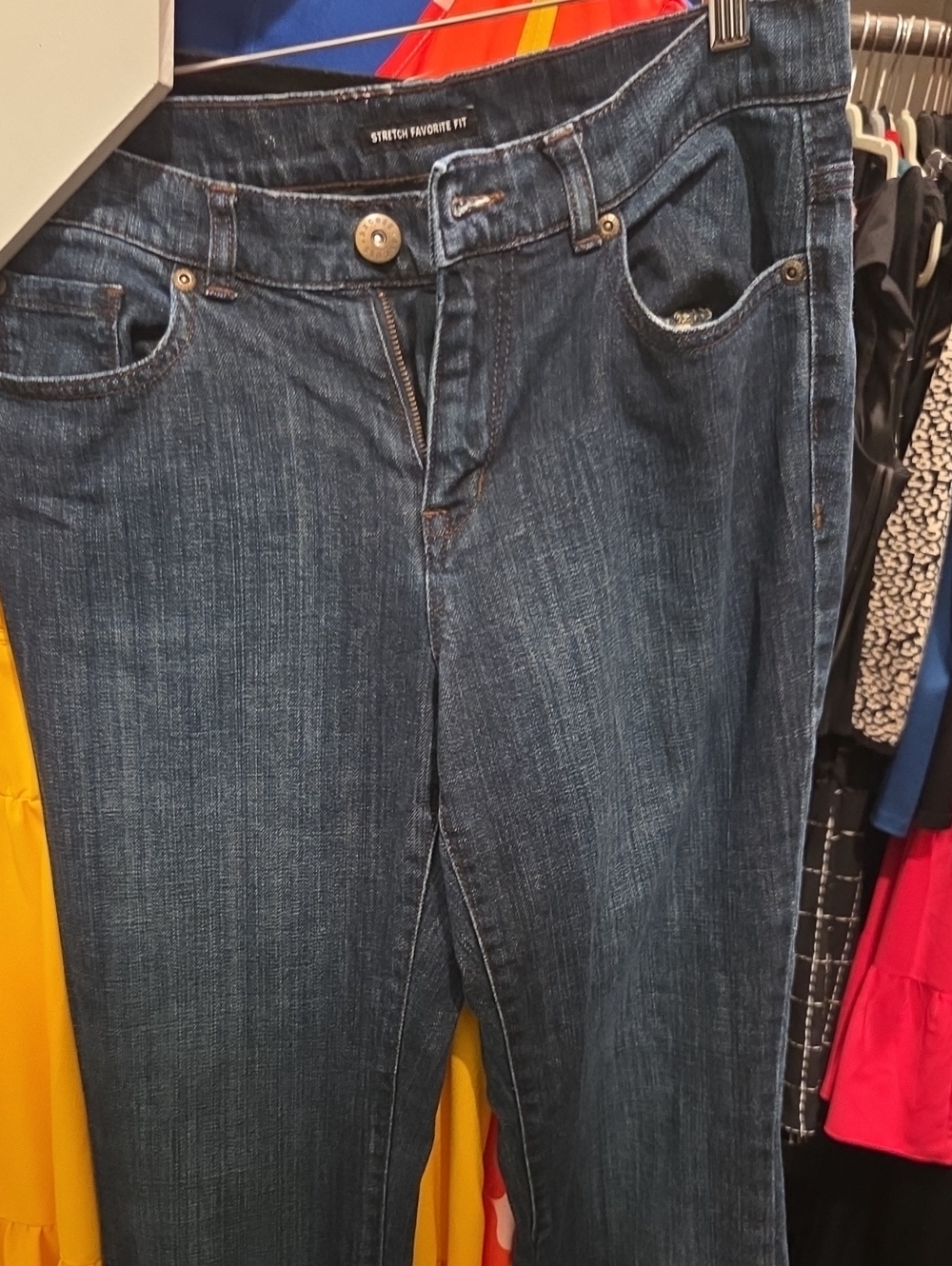 Axcess Womens Straight Leg Jeans — Dark Blue Denim